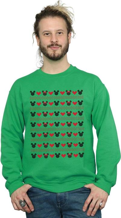 Actual product image Disney Mens Mickey And Minnie Christmas Hearts Sweatshirt (XXL)