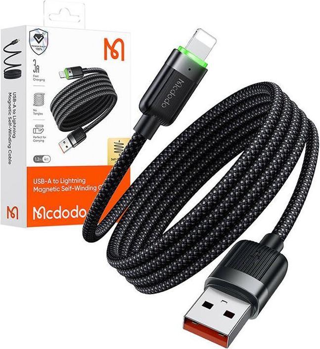 Image du produit Mcdodo CA-6000 Câble USB-C vers Lightning, 3A, auto-enrouleur (1.20 m, USB 3.0)