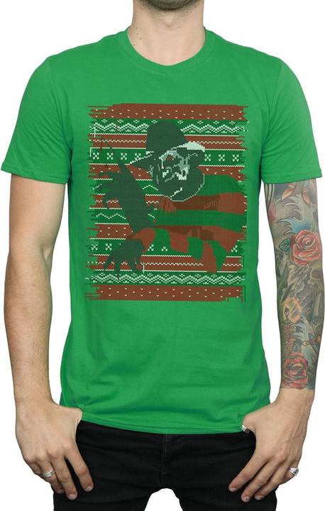 Actual product image Absolute Cult Mens Christmas Fair Isle T-Shirt (S)