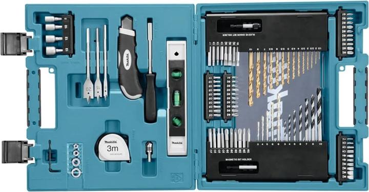 Actual product image Makita Accessories assortment D-31778 104 pieces (190, 1/4", 14 mm, 80 mm, 10mm, 40 mm, 120mm, 50 mm, 60mm, 100 mm., 30 mm, 300 mm, 150 mm, 140mm, 110 mm, Flex extension (130mm), 250mm, 160 mm, 200mm, 25mm, 20 mm)