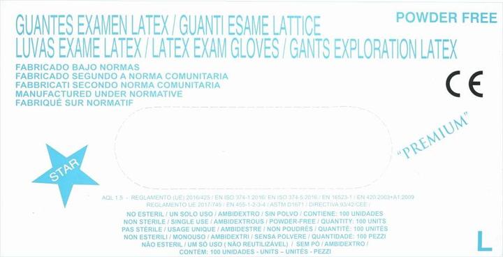 Image du produit 3A Gants en latex Guantes Examen, non poudrés, 100 pièces, taille L, blanc (L)