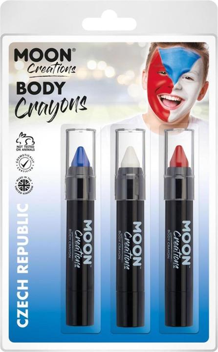 Immagine prodotto Moon Creations Wachsmalstifte Gesichtsmalerei Logo (Blu/bianco/rosso)