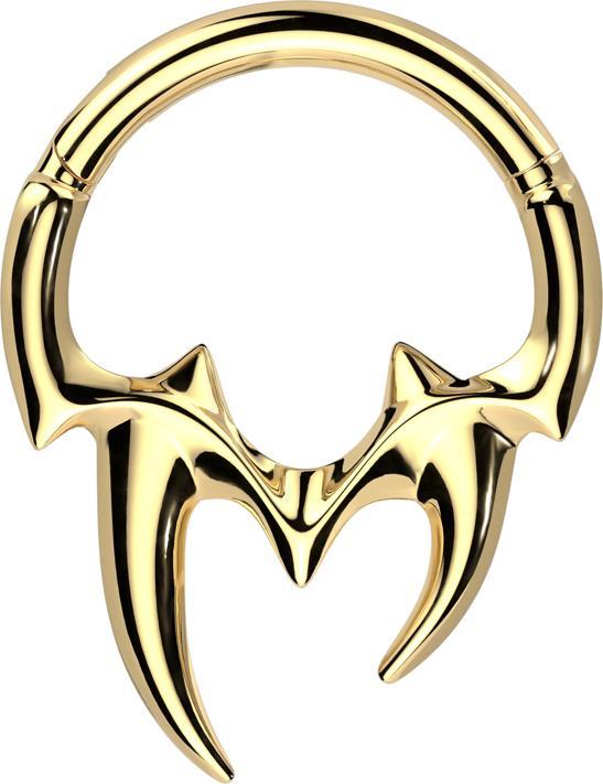 Star Piercing Micro Segmentring klappbar vergoldet Stammeszähne (Chirurgenstahl 316L)