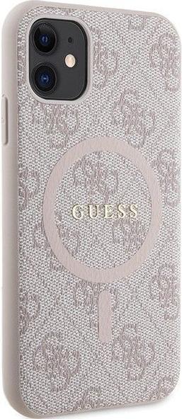 Produktbild Guess GUHMN61G4GFRP iPhone 11 6.1" / Xr różowy/pink hardcase 4G Collection Leather Metal Logo MagSaf (Apple iPhone 11)