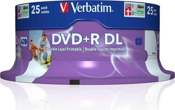 Image du produit Verbatim DVD+R, double couche, 8x, 8,5 Go, 25 broches (25 x)