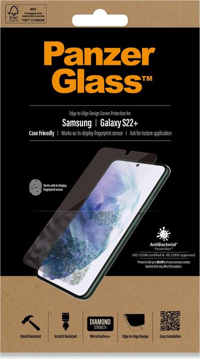 Productafbeelding PanzerGlass Geval Vriendelijk (1 Stuk, Samsung Galaxy S22+)