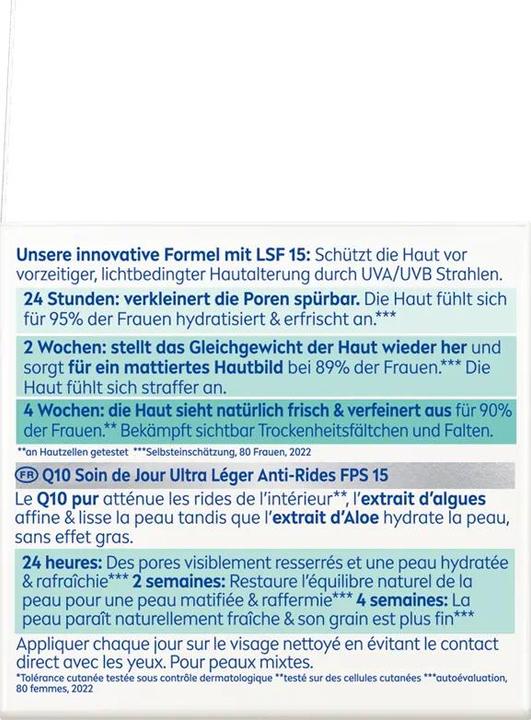 Nährwerte und Zutaten NIVEA Q10 Power (50 ml, Tagescreme, SPF 15)