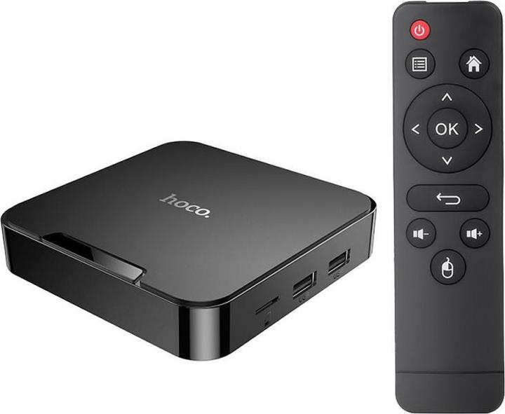 Actual product image Hoco Headphone with microphone TV box WiFi HD DQ08 black (16 GB, Android 10)