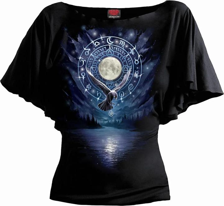 Spiral Witchcraft TShirt UBootAusschnitt FledermausÄrmel