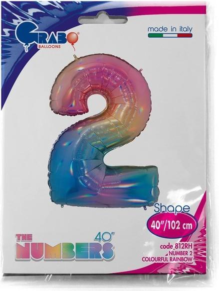 Produktbild Karaloon Folienballon Zahl 2 102cm (1 x)