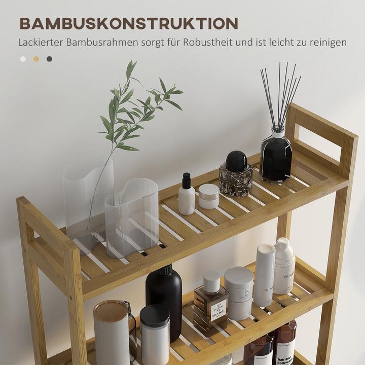 Image du produit Kleankin Étagère de salle de bain à 3 niveaux (68 x 20 x 165 cm)