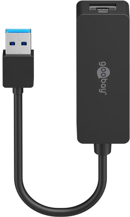 Produktbild Goobay USB 3.0 Gigabit Ethernet Netzwerkkonverter, Schwarz, 0.1 m (USB, RJ45 (1x))