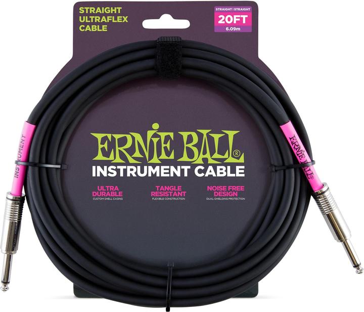 Actual product image Ernie Ball Instrument cable 6046 - 6.09 m, black, length: 6.09 (6.09 m)