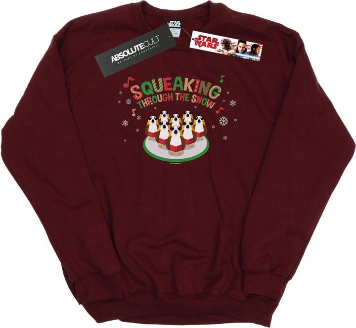 Actual product image Star Wars Mens The Last Jedi Porgs Squeaking Through The Snow Sweatshirt (XXL)