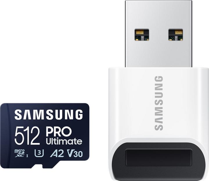 Actual product image Samsung PRO Ultimate with card reader (512 GB, microSDXC, U3, UHS-I)