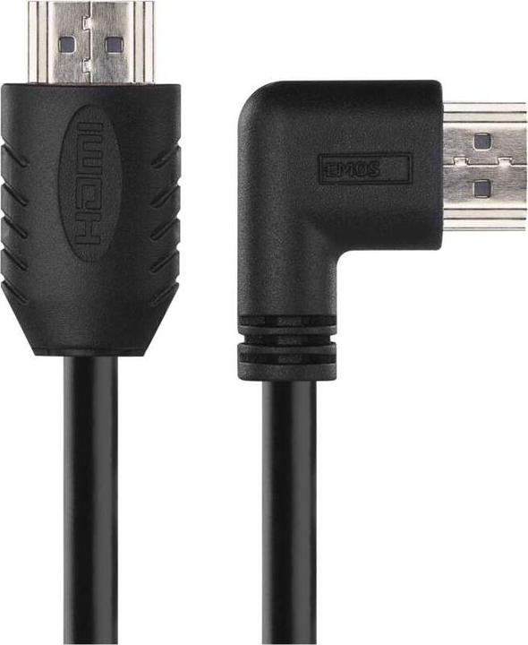 Produktbild Emos High Speed HDMI Kabel 2.0 A Stecker – A Stecker 90° 3m (3 m, HDMI)