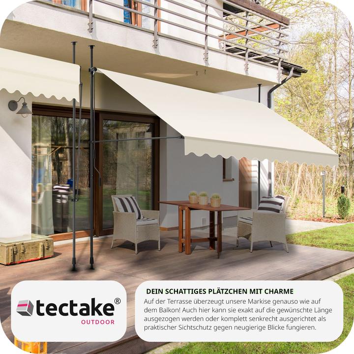 Produktbild tectake Klemmmarkise mit Handkurbel (3.50 m)
