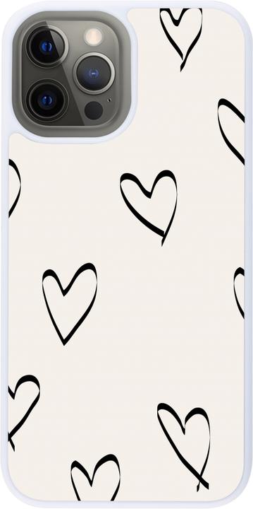 Produktbild PhoneLook Hülle Silikon weiss Valentine 2023 minimalist hearts (Apple iPhone 12 Pro Max)