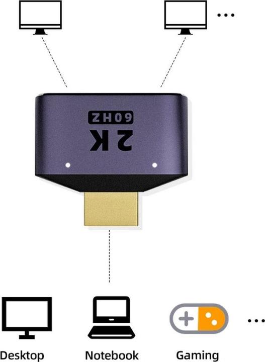 Produktbild Apfelkiste 2-in-1 HDMI Adapter Splitter Switch Konverter 1x Input / 2 x Output