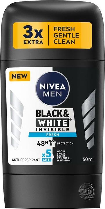 Image du produit NIVEA Menack&White Invisible Fresh Antiperspirant Stick 50Ml (Stick, 50 ml)