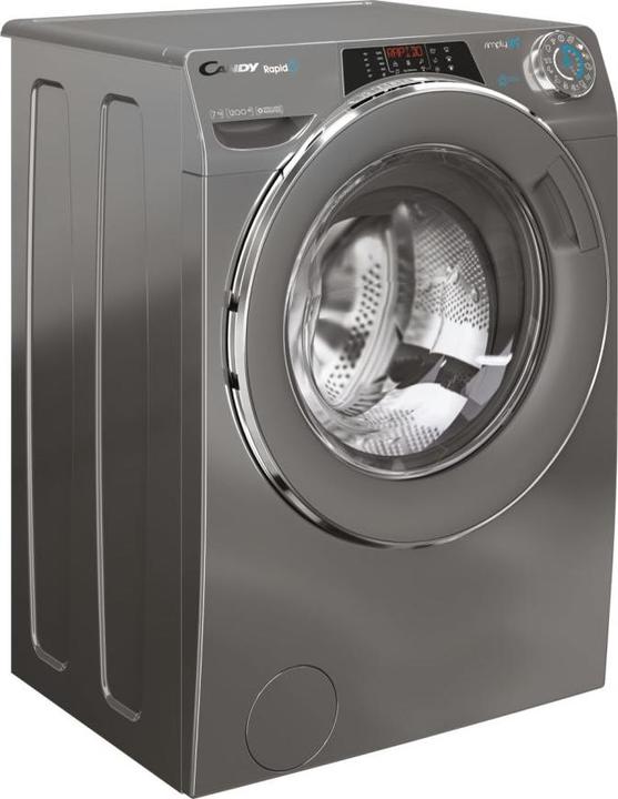 Actual product image Candy RO41276DWMCRE-S Washing Machine, A, Front loading, Depth 45 cm, 7 kg, Grey (7 kg, Left)