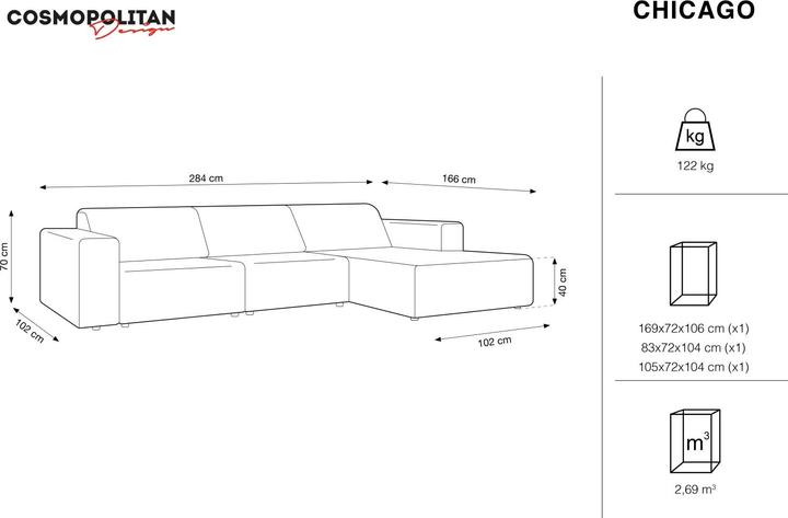 Actual product image Cosmopolitan Design Chicago (Corner sofa)
