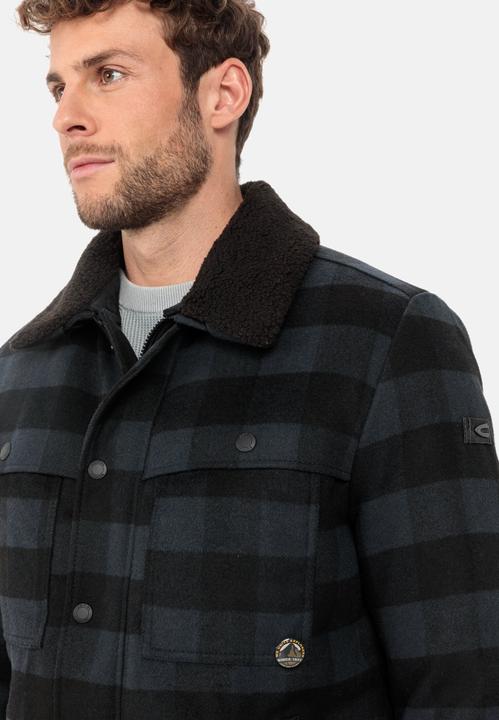 Produktbild Camel Active Karierte Übergangsjacke mit abnehmbarem Teddykragen (56)