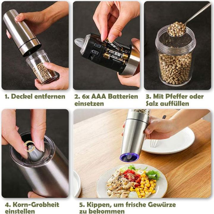 Actual product image Hermex Electric Pepper Mill Automatic Spice Mill Electronic Mill (Salt, Pepper)