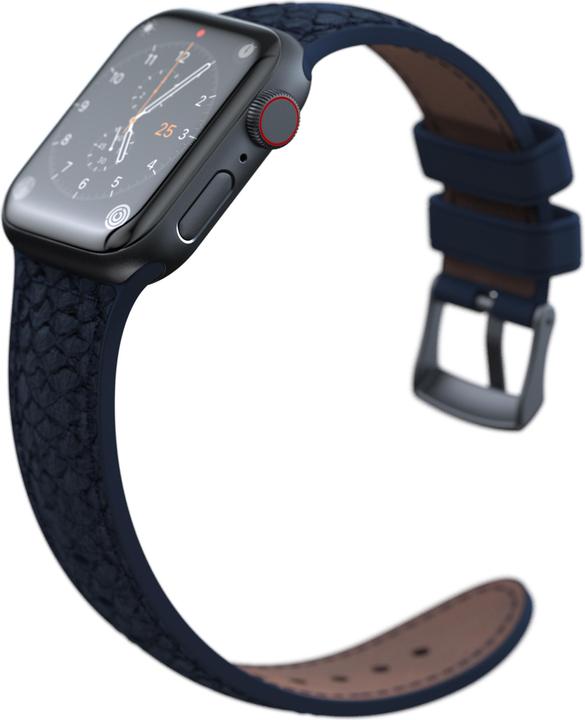 Actual product image Njord Vatn Watch Strap For (45 mm, 44 mm, Vegan Leather, Silicone, Vegan salmon leather)