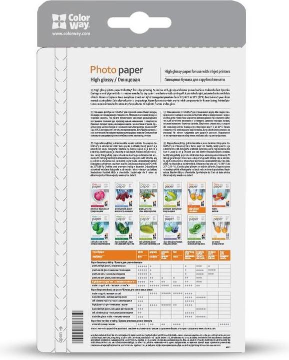 Actual product image Colorway High Glossy Photo Paper, 50 Sheets, 10x15, 180 g/m² (180 g/m², 10 x 15 cm, 50 x)