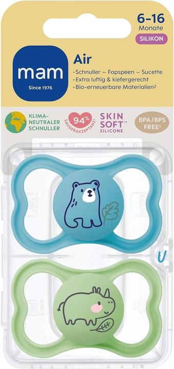 Produktbild MAM Air Silikon Schnuller, 2 Stück, 6-16 Monate (2 x, 6 - 16 Monate)