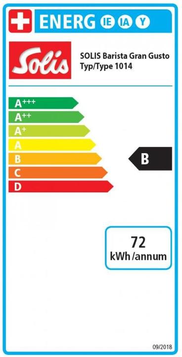 Energie-Label Solis Barista Gran Gusto 1014