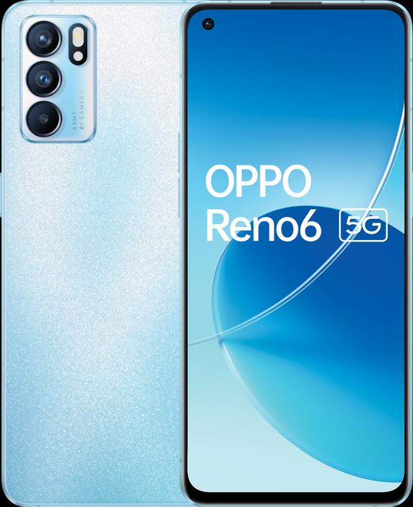 OPPO Reno6 (128 GB, Arctic Blue, 6.40", Dual SIM, 64 Mpx, 5G)