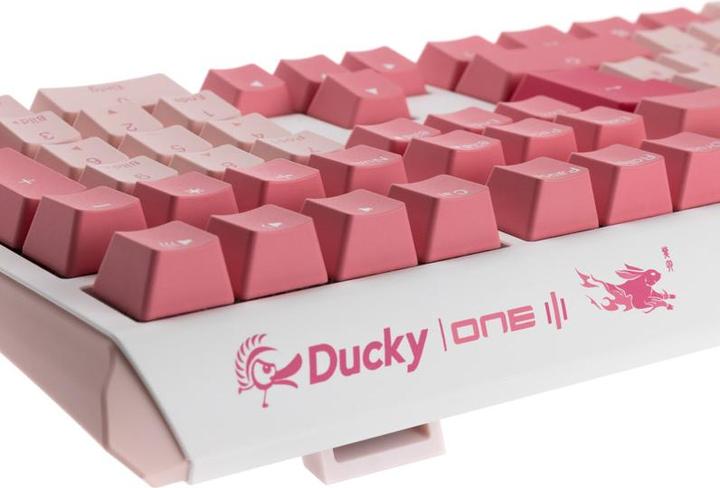 Actual product image Ducky One 3 Gossamer Pink Gaming Keyboard - MX-Ergo-Clear (DE, Cable)