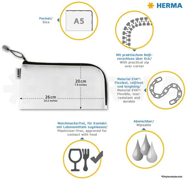 Actual product image HERMA A5 zip pocket