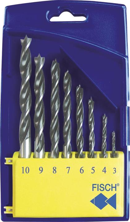 Fisch Holzspiralbohrer-Kassette 0120 Bohrer ø 3-10 mm 8-teilig (3.0, 4.0, 5.0, 6.0, 7.0, 8.0, 9.0, 10.0 mm)