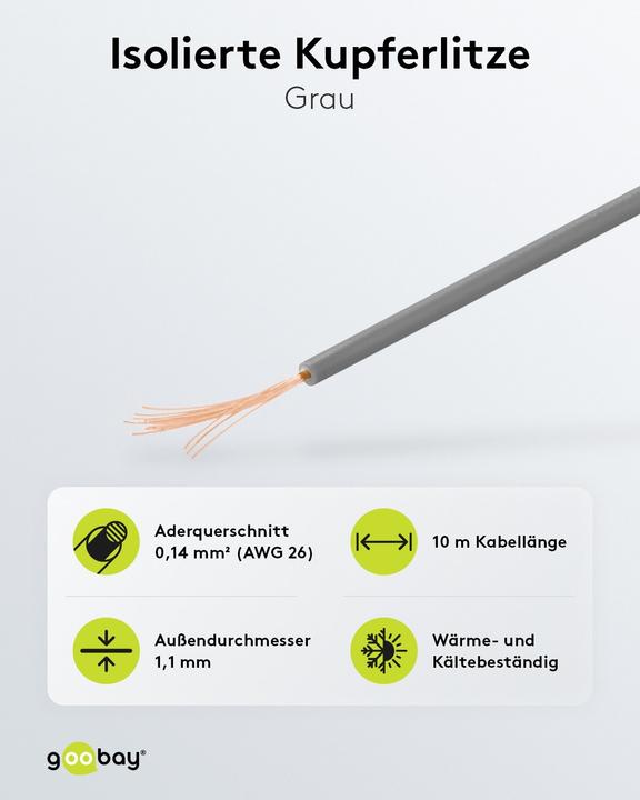 Image du produit Aquatuning Fils de cuivre isolés 1x0,14mm² (10 m)