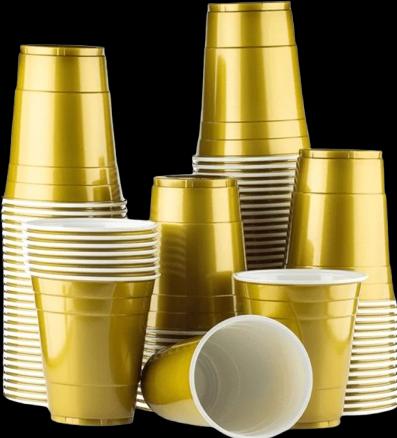 Image du produit MrPong Gold Beer Pong Becher - 50 Stk. goldene Plastikbecher (50 x)
