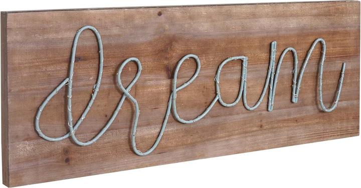 Actual product image Swisshandel24 LED wooden sign, illuminated wall picture, country house - 28x72x3cm, dream (28 x 72 x 3 cm)