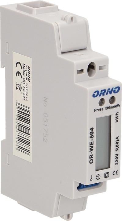 MGA Orno Elektrozähler Strom zähler Wattmeter Digitale 230V 5(40) A, weiss