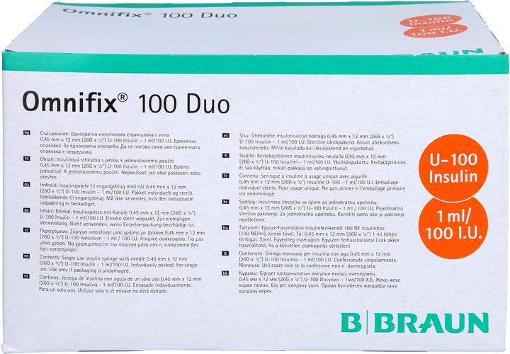 Immagine prodotto B.Braun Insulin 1 ml duo mit Kanüle G26 (Siringa di insulina)
