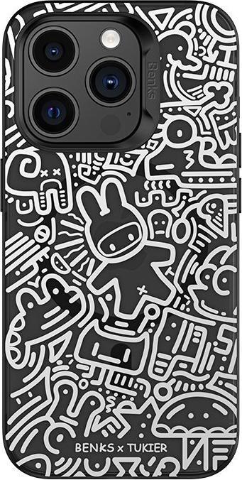 Immagine prodotto Benks Custodia collaborativa per iPhone 15 Pro Max - Nero Bianco Coniglio (Apple iPhone 15 Pro Max)