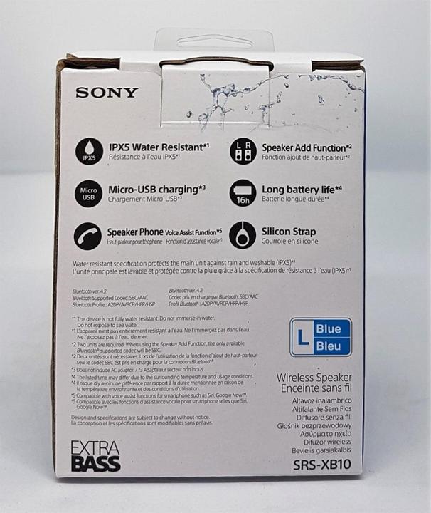 Image du produit Sony Srs-Xb10 (16 h, Fonctionnement sur batterie)