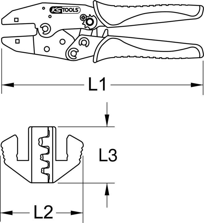 Produktbild KS Tools Crimpzange für 12V Zündkabel (220 mm)
