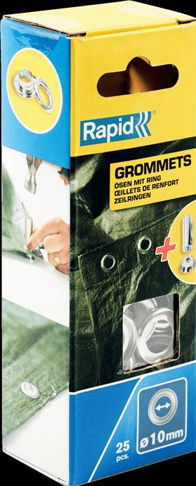 Immagine prodotto Rapid Occhielli con anello 10x21mm 25 pezzi + strumento di inserimento