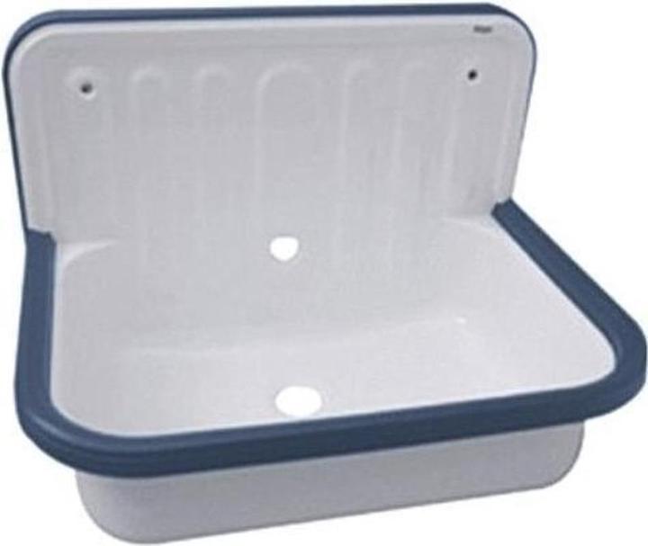 Alape uitstortgootsteen met zwarte rand 51X36 wit stahlform510u 1200000000 (1200 mm, 510 mm)