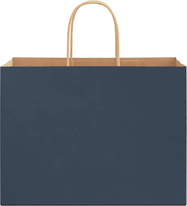 Produktbild VidaXL Kraftpapiertüten 250 Stk. mit Henkel Blau 32x17x25 cm Papiertüte (Geschenktüte, 250 x)
