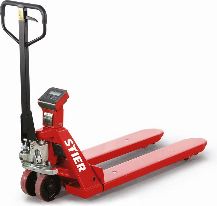 Immagine prodotto Stier Transpallet pesatore con stampante con incrementi di 1 kg Portata 2000 kg