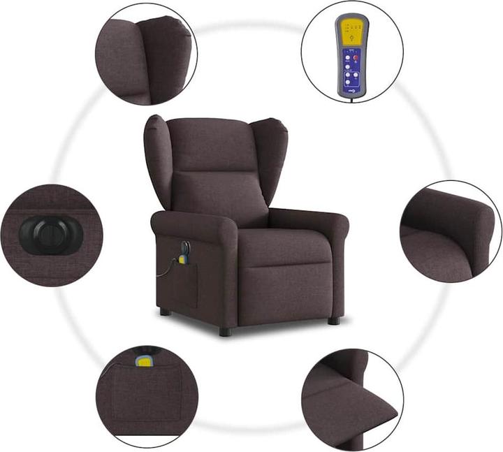 Produktbild VidaXL Massagesessel Elektrisch Dunkelbraun Stoff
