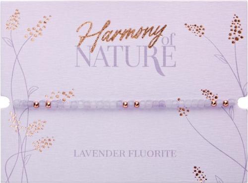 Actual product image HCA Armband - "Harmony of nature" - Lavendel Fluorit - rosévergoldet (17 cm, Gemstone combined with stainless steel spheres)